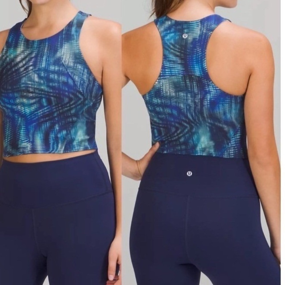 Lululemon Invigorate Training Tank Top‎ Shapeshifter Flux Blue Multi Size 2